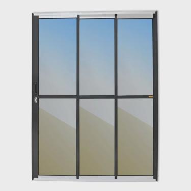 Imagem de Porta de Correr 3 Folhas 1/3 Super Vidro Reflex 210cm x 120cm Brimak