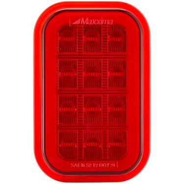 Imagem de Maxxima M42215R 7,6 cm x 12,7 cm LED vermelho parada/luz traseira, 42 LEDs com borda brilhante, compatível com DOT, conector PL-3, lente de policarbonato, montagem horizontal/vertical, 12 V