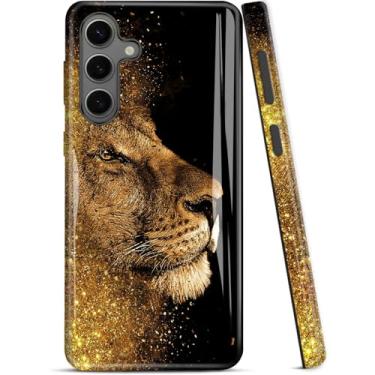 Imagem de ZISKGZO Capa Dual Guard para Samsung Galaxy A56 5G, capa rígida de camada dupla + capa de silicone 2 em 1 - capa protetora para celular à prova de choque, leão