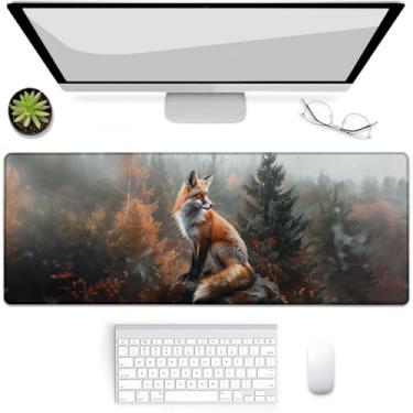 Imagem de VANZEV Tapete de mouse para jogos Autumn Forest Fox, tapete de mouse, tapete de mesa, base de borracha antiderrapante para computadores, laptop, escritório, escola, acessórios para casa, presentes 80