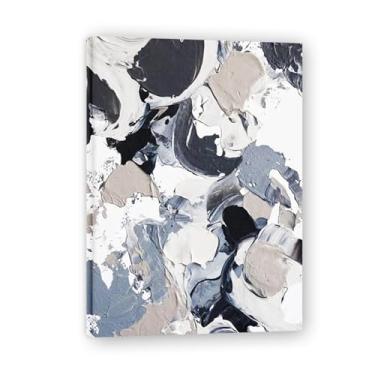 Imagem de Pintura de parede em tela abstrata azul e branco, impressão em tela, pôster, imagem colorida, arte abstrata, moderna, decoração de parede, corredor, escadas, decorações de quarto 100 x 70 cm