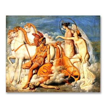 Imagem de LKXGRRSFG IIngres Famous Paintings Venus, Wounded by Diomedes, Returns to Olympus Impressão em tela Reproduções de pintura Neoclassicismo Arte de parede para sala de estar 30 x 38 cm sem moldura