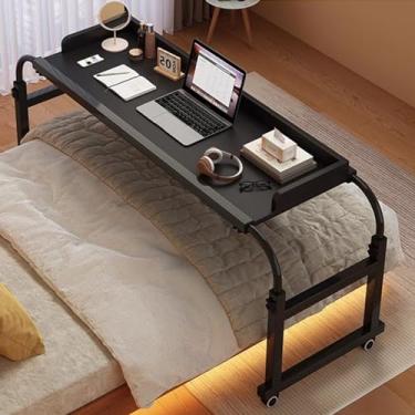 Imagem de Mesa móvel com altura ajustável, mesa de bar para casa, escritório, hospital, bandeja de alimentos ajustável, mesa médica portátil com rodízios