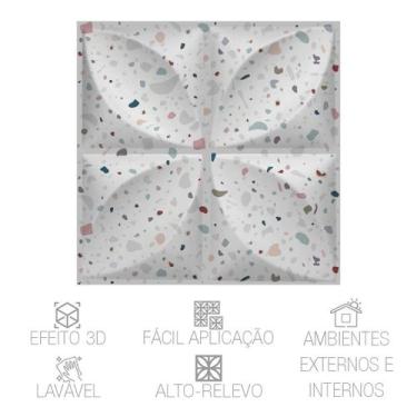 Imagem de Placa 3D Geométrica Pétalas De Granilite Revestimento Para Parede - in