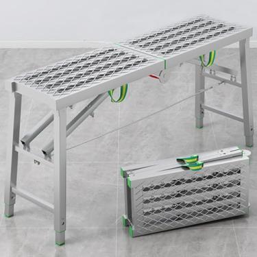 Imagem de Andaime dobrável portátil plataforma de trabalho banco de torre 399.2 kg capacidade de carga estrutura de aço (200 cm)