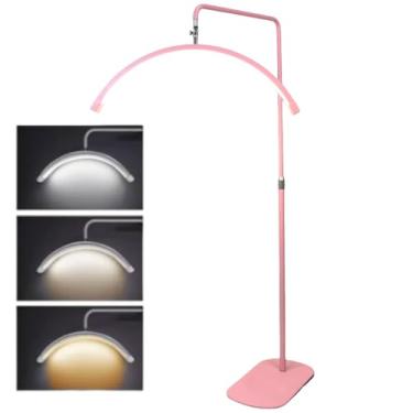 Imagem de Luminária Led Meia Lua Para Maquiagem Salão Manicure Cílios Estética Controle Remoto Bivolt Iluminação Profissional (Branco)