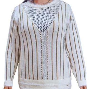 Imagem de Blusa Feminina Tricot Clajan Pérolas Plus Size-Feminino
