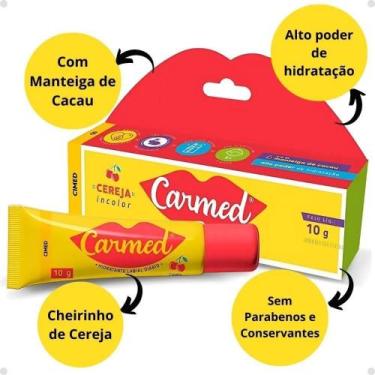 Imagem de Protetor Labial Carmed Cereja Incolor com 10g - CIMED &CO S.A.