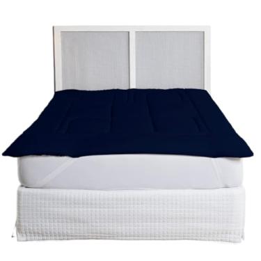 Imagem de Pillow Top Protetor De Colchão 400 Fios Super Macio Solteiro Casal Queen King(AZUL MARINHO,CASAL)