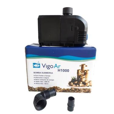 Imagem de Bomba Submersa Fonte H1000 VigoAr Cascata Aquario eleva 1,5M, 110V