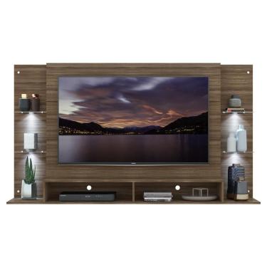 Imagem de Painel Com Suporte Tv 60´´ e 4 Leds Prateleiras De Vidro