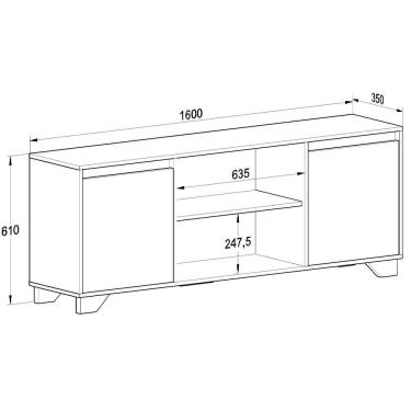 Imagem de Rack Benevello Em Mdp Fosco 2 Portas Grafite Com Siena