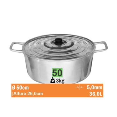 Imagem de Cacarola Aluminio Batido Nr 50 Aluminio Jalice 1-01-50