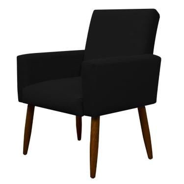 Imagem de Poltrona Nina Sala Pés Em Madeira Herrero Preto