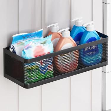 Imagem de Prateleira magnética para máquina de lavar roupa organizador magnético de lavanderia prateleiras de lavanderia prateleira de máquina de lavar cesta suspensa ímã de armazenamento prateleiras de