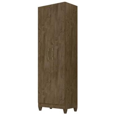 Imagem de Armário Multiuso Lavanderia 55cm 2 Portas Staxx Castanho Wood Z17 - Mp