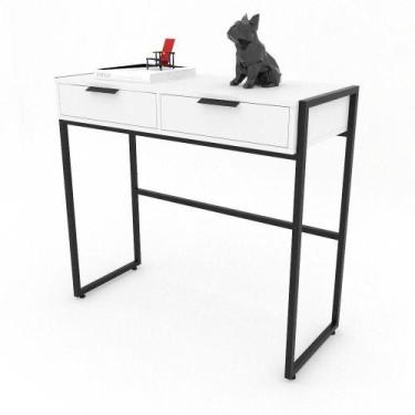 Imagem de Aparador Industrial 2 Gavetas Metalon Preto Branco - Casa Decor Lis