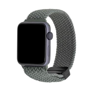 Imagem de Pulseira Tramada Com Fecho Magnético para Apple Watch 42/44/45/49 mm, Originais iPlace, Verde Militar