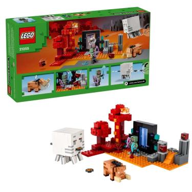 Imagem de Lego 21255 Minecraft A Emboscada No Portal De Nether 352 Peças
