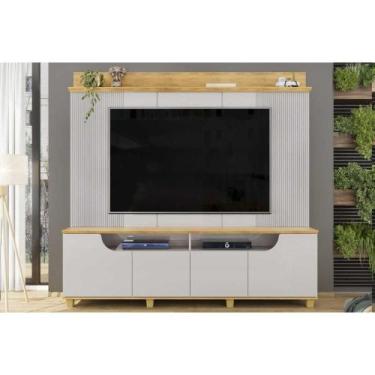Imagem de Home p/ TV até 75 Pol Gama c/ 4 Porta 199x188cm Bali/Cedro - DJ Móveis