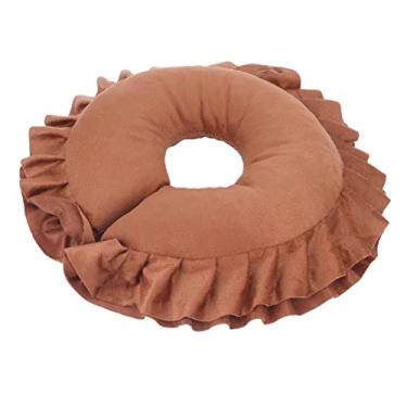 Imagem de Akozon Almofada No Pescoço Em Forma de U - Travesseiro de Rosto de Mesa Macia para Salões de Beleza, Spas, Massagem Terapêutica - Travesseiro de Pescoço de Viagem, Suporte de Cabeça e (Café)