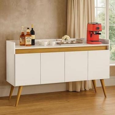 Imagem de Aparador Buffet Pés Palito Sala 4 Portas Luxo Prime - Várias Cores - M