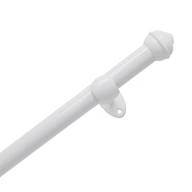 Imagem de Kit Varão Bella Arte Pratiko Basic 19mmx3m com 3 Suportes em Madeira Branco