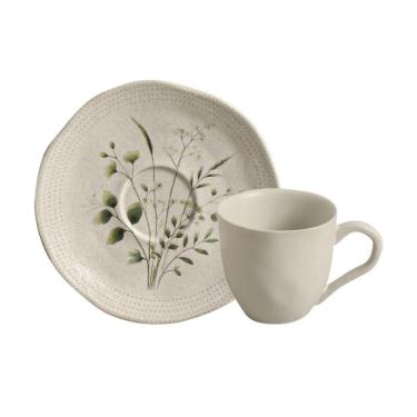 Imagem de Xícara Para Café Com Pires Em Cerâmica Orgânico Ammi 120ml Porto