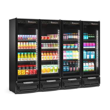 Imagem de Refrigerador Expositor Vertical 1950 Litros Preto 220V Gelopar GCVR-1950 LB