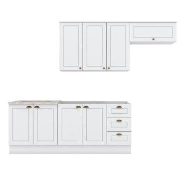 Imagem de Cozinha Modulada Americana 5 Peças Branco Com Tampo Cooktop Calcare – Henn