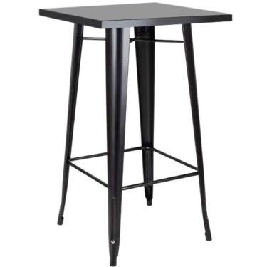 Imagem de Mesa Bistrô Alta Tolix 60x60cm Preta, Ideal Para Bar, Café Ou área Gourmet