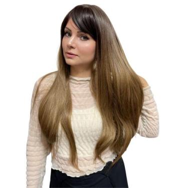 Imagem de Peruca Lace Com Franja Super Natural 70cm Longa Orgânica Premium - bbl