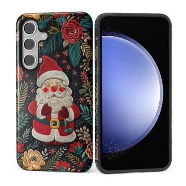 Imagem de Kapadiy Capa para Samsung Galaxy S24 [o adorável design de Natal do Papai Noel] - Capa protetora de corpo inteiro à prova de choque com proteção dupla híbrida (silicone + policarbonato rígido) para