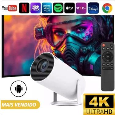 Imagem de Mini Projetor Smart 4k Wifi 1080p HD HY300 Cor Branco entrega rápida -