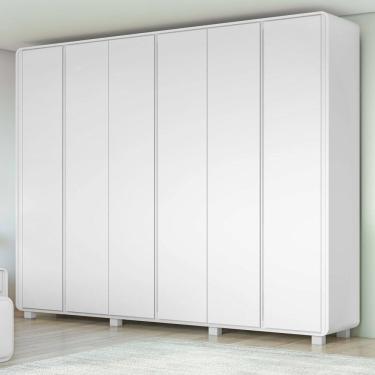 Imagem de Guarda-roupa Casal 6 Portas com Pés 100% Mdf Loop Branco
