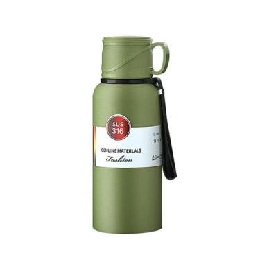 Imagem de Garrafa Térmica Aço Inoxidável 600ml 1L 1,5L Filtro Alça Quente Frio -