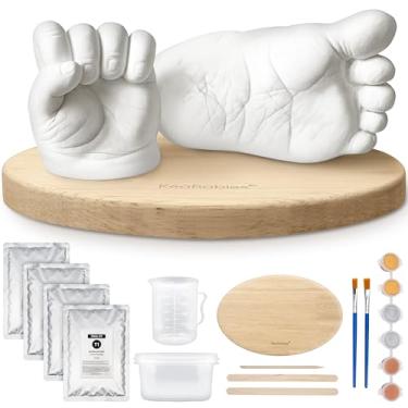 Imagem de KeaBabies Baby Casting Kit Hands and Feet Mold - 3D Newborn Hand Casting Kit & Stylish Wood Base, Easy DIY Infant Foot Molds 0-9 Months, BPA-Free Baby Keepsake, Shower Gifts for New Moms (Ash Wood)