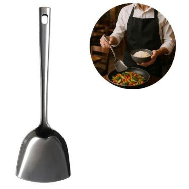 Imagem de Espátula Inox Utensílio De Cozinha Em Metal Fritura 31cm - Freecom