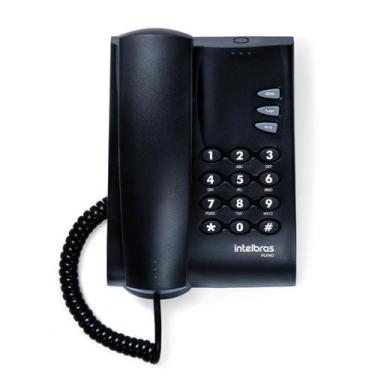 Imagem de Telefone Fixo Com Fio Intelbras Pleno Sem Chave Preto, Preto