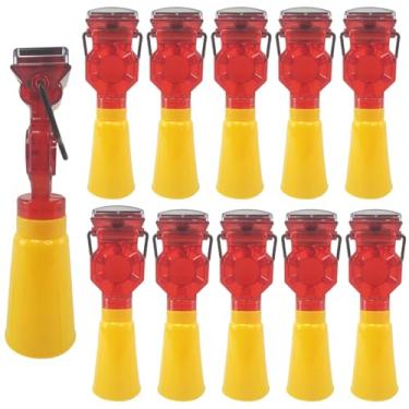 Imagem de Sinalizador Viario Solar Cone Sinalizaçao Kit 11 Uni Rua Estrada Pista Rodovia Evita Acidentes Chuva Transito Iluminaçao Segurança