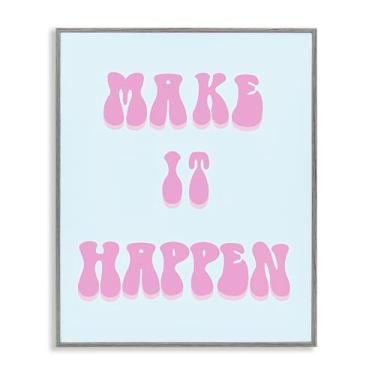 Imagem de Stupell Industries Make It Happen Determination Design de arte giclée emoldurado cinza por Ashley Singleton, 14 x 11