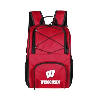 Imagem de Logo Brands NCAA Wisconsin Badgers Mochila térmica flexível com 24 latas – Forro à prova de vazamento, parte superior e alças de ombro – Cooler portátil para portas traseiras, praia e eventos ao ar