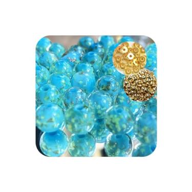 Imagem de 8 mm, 200 peças, contas de vidro que brilham no escuro com furos para fazer joias, pulseiras, brincos, colar, lampwork a granel, solar, exclusivo, faça você mesmo, artesanato, kit de contas