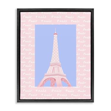 Imagem de Stupell Industries Arte de parede em tela flutuante preta da Torre Eiffel pastel de Paris por Pooja Dave, 78 x 63 cm