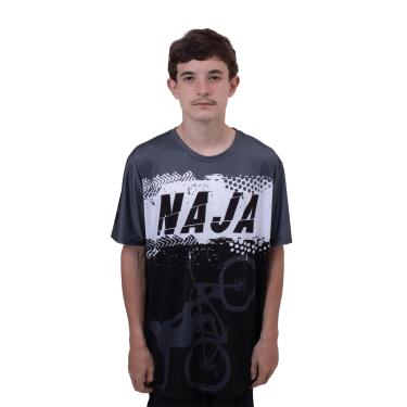 Imagem de Camiseta Masculina Hupi Naja Cinza/preto, Cor: Cinza/preto, Tamanho: M