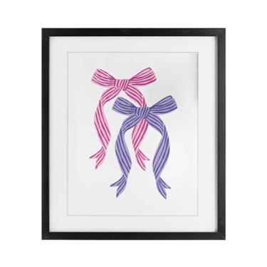 Imagem de Stupell Industries Impressão emoldurada preta com laço duplo rosa e roxo por Krissy Mast, 53 x 43 cm