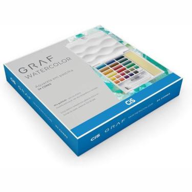 Imagem de Cis Graf Watercolor Aquarela em Pastilha 24 Cores