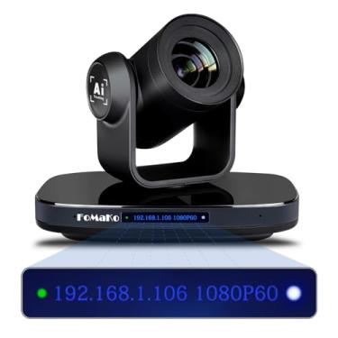 Imagem de FoMaKo Câmera PTZ HDMI, zoom óptico 30X, rastreamento automático AI, 1080P60 USB3.0 Tipo-C 3G-SDI HDMI, para eventos de conferência educacional de adoração da igreja, K30-New
