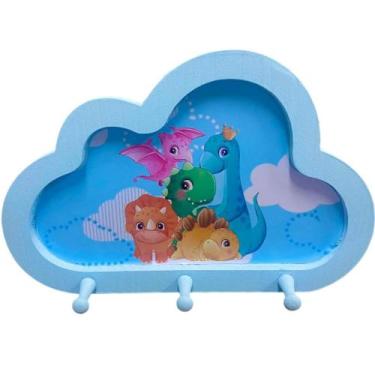 Imagem de Cabideiro Infantil Nuvem Dino Baby Juntos - Senior, Azul