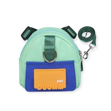 Imagem de Coleira Peitoral Mochila Pet Cachorro E Gato Com Guia 1,5m Reforçado C
